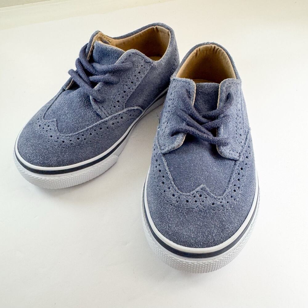 Janie‎ and Jack Suede Wingtip Sneaker Size 7 Vintage Indigo Boys Shoes